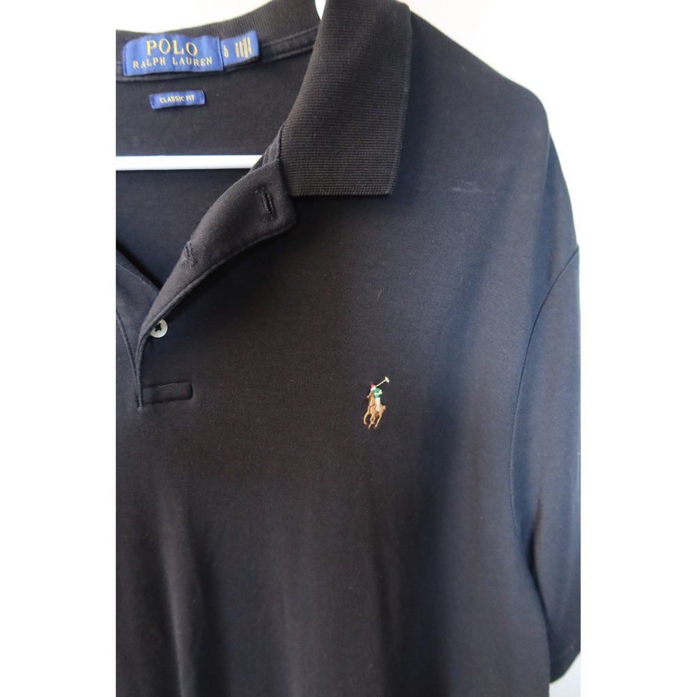 Polo Ralph Lauren Mens Classic Fit Black Short Sleeve Polo Shirt Size XL EXCL - Picture 3 of 5